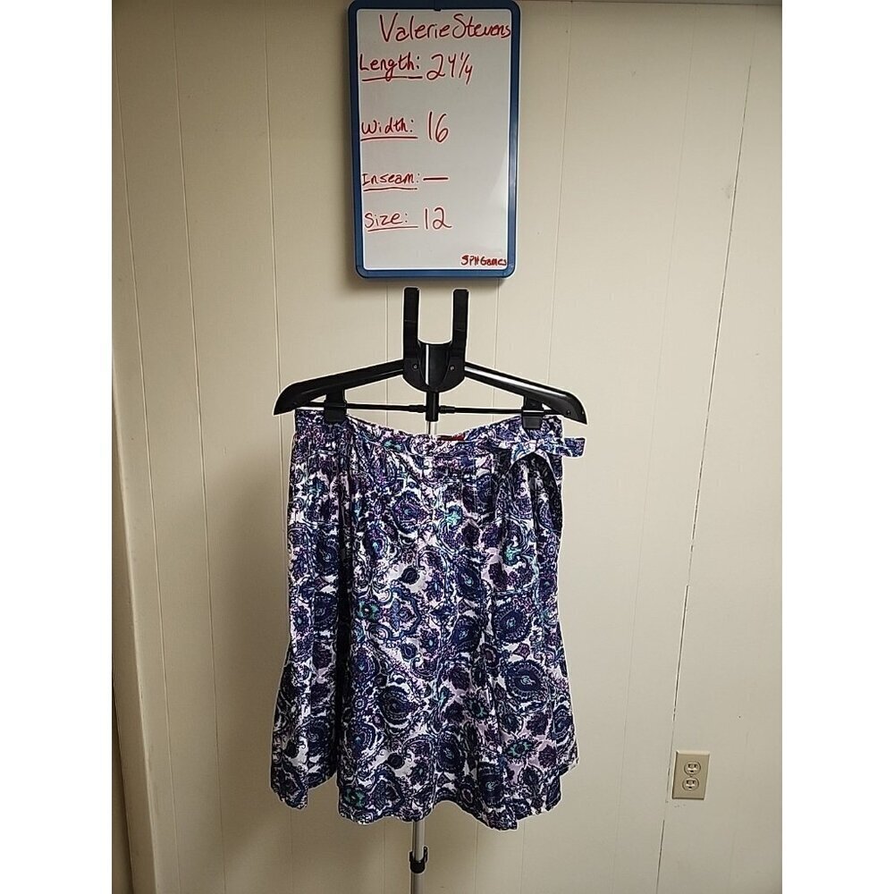 Valerie‎ Stevens Lined Skirt Side Zip & Tie Purple Women's Size 12P